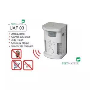 Dispozitiv electronic PestMaster UAF03  (70 mp) Ultrasunete si Alarma Acustica