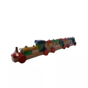 Jucarie tren din lemn colorat