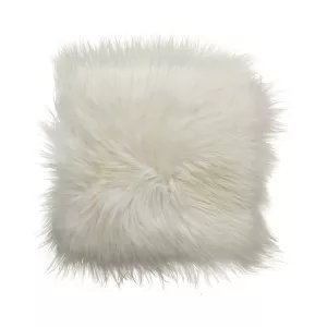 Perna de scaun din blana naturala de oaie islandeza, 37x37 cm, alb