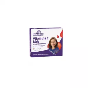 Alinan Vitamina C Kids zmeura, 20 comprimate masticabile, Fiterman