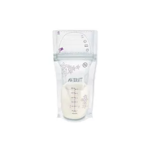 Pungi de stocare a laptelui matern Philips Avent, 25 bucati, 180 ml, SCF603/25, Philips