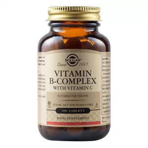 B Complex cu Vitamina C, 100 tablete, Solgar