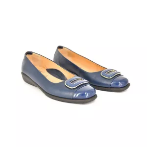 Balerini din piele Relax061, navy