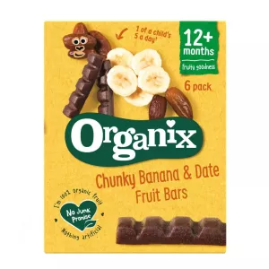 Batoane Bio din curmale si banane, + 12 luni, 6 batoane x 17 g, Organix