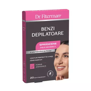 Benzi depilatoare sprancene piele sensibila, 20 benzi, Fiterman Pharma