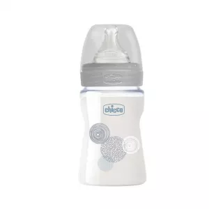 Biberon Well - Being de sticla tetina silicon flux lent, 150 ml, Chicco