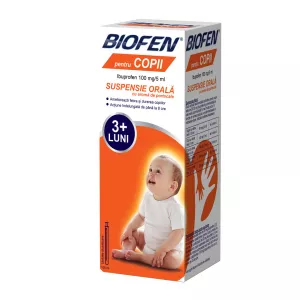 Biofen pentru copii 100 mg/5 ml, suspensie orala, Biofarm