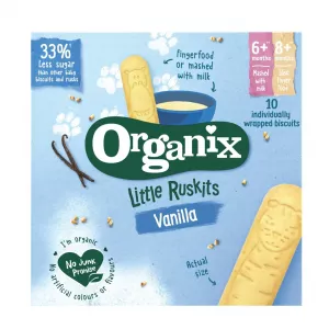 Biscuiti Bio cu vanilie pentru sugari Little Ruskits, +6 luni, 60 g, Organix