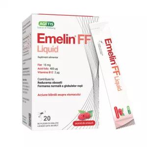 Bisglicinat de fier Emelin FF Liquid, 20 plicuri, Agetis