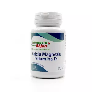 Calciu Magneziu Vitamia D, 30 comprimate, Farmacia Bajan