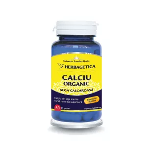 Calciu Organic cu alga calcaroasa, 60 capsule, Herbagetica