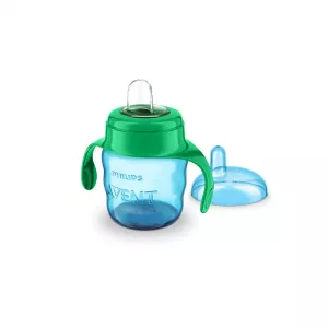 Cana cu tetina de formare, 200ml, 6 luni +, Albastru/Verde, SCF551/05, Philips Avent