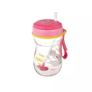 Cana sport flip-flap cu pai si supapa mobila, fara BPA, roz, 56/521, 350 ml, Canpol