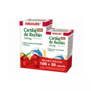 Cartilaj de Rechin Plus 740 mg cu Vitamina C, 100 + 30 capsule, Walmark