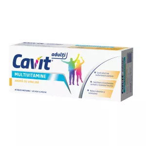 Cavit Adulti Multivitamine aroma de vanilie, 20 comprimate masticabile, Biofarm