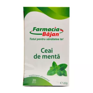 Ceai menta, 20 plicuri, Farmacia Bajan