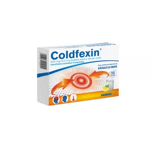 Coldfexin, 500 mg/12,2 mg pulbere pentru solutie orala, 10 plicuri, Sandoz