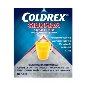 Coldrex SinuMax Raceala si Tuse, 10 plicuri, Omega Pharma