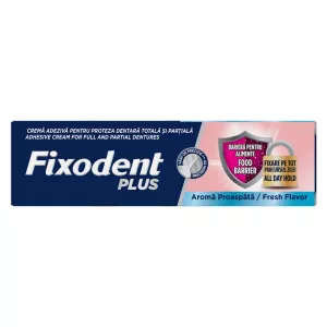 Crema adeziva pentru proteza dentara Plus Food Barrier Fresh, 40 g, Fixodent
