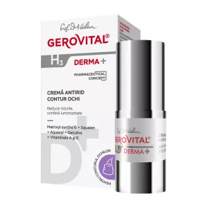 Crema antirid contur ochi H3 Derma+, 15 ml, Gerovital