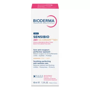 Crema CC pentru piele sensibila cu factor de protectie SPF50+, nuanta Light Tint Sensibio AR+, 40 ml, Bioderma