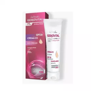 Crema CC SPF 20 Nuanta Medie Final Touch, H3 Evolution, 30 ml, Gerovital