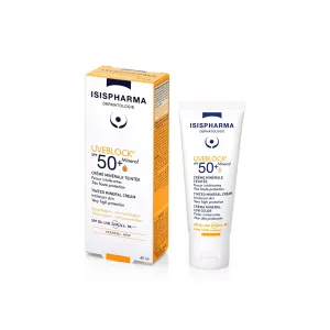 Crema cu protectie solara UVEBLOCK SPF 50+ Tinted Mineral, 40 ml, Isis Pharma