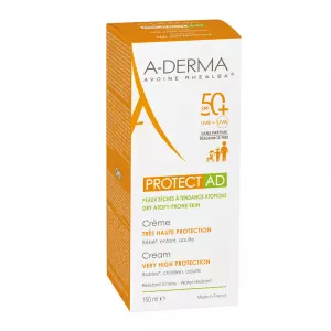 Crema pentru protectia solara a pielii atopice cu SPF 50+ Protect AD, 150 ml, A-Derma