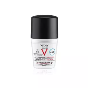 Deodorant roll-on antiperspirant anti-urme pentru barbati 48h, 50 ml, Vichy Homme