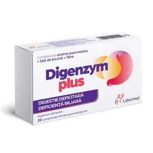 Digenzym Plus fara zahar, 20 tablete, Labormed