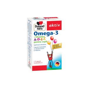 Omega 3 Vitamina A+D+E+C pentru copii, 30 capsule, Doppelherz