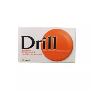 Drill miere aroma trandafir, 24 comprimate