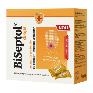 Dropsuri cu aroma de portocale Biseptol, 20 bucati, Dacia Plant