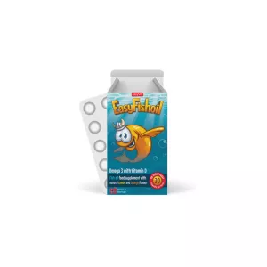 Easy fishoil Omega 3 si Vitamina D, 30 comprimate masticabile, EasyVit