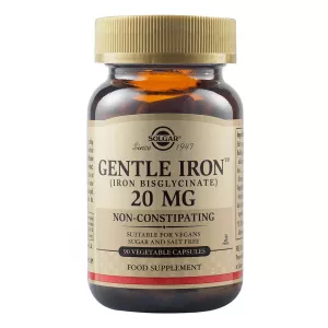 Fier cu actiune blanda Gentle Iron, 20 mg, 90 capsule, Solgar