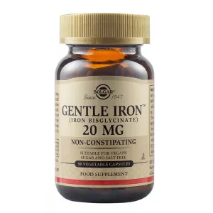 Fier cu actiune blanda Gentle Iron, 20 mg, 90 capsule, Solgar