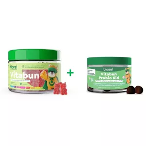 Jeleuri cu multivitamine Vitabun, 60 bucati + Jeleuri cu bacterii benefice Vitabun Probio Kid, 30 bucati, Bioeel