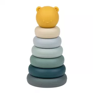 Joc de indemanare cu inele stivuibile, +6 luni, albastru, Nattou