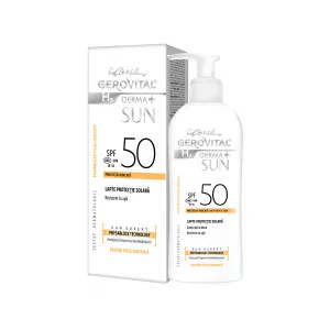 Lapte pentru protectie solara cu SPF 50 H3 Derma+ Sun, 150 ml, Gerovital