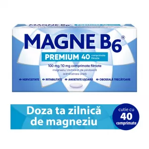 Magne B6 Premium, 100 mg/10 mg, 40 comprimate filmate, Sanofi