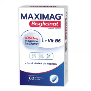MaxiMag Bisglicinat, 1000 mg, 60 comprimate, Zdrovit