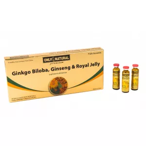 ON - Ginkgo Biloba, Ginseng & Royal Jelly - 10 fiole pentru uz oral