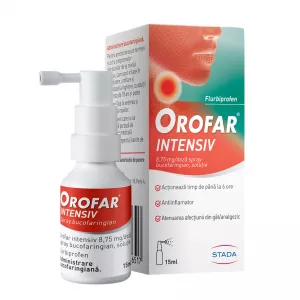 Orofar Intensiv, 8,75 mg/ doza spray bucofaringian, solutie, 15 ml, Stada