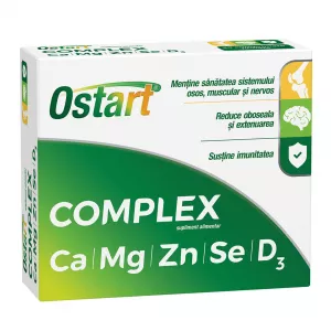 Ostart Complex Ca + Mg + Zn + Se + D3, 20 comprimate, Fiterman