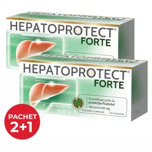 Pachet 2+1: Hepatoprotect Forte, 50 comprimate + 50 comprimate, Biofarm