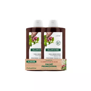 Pachet:  2 x Sampon cu extract de quinina si vitamina B6 impotriva caderii parului, 400 ml, Klorane