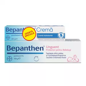 Pachet Bepanthen Unguent, 100 g + Bepanthen Crema, 30g, Bayer