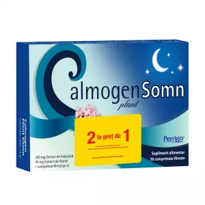 Pachet: Calmogen Plant Somn, 2 la pret de 1, 2 x 30 capsule, Perrigo