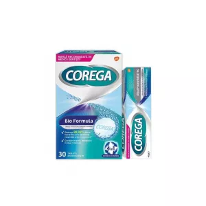 Pachet: Crema adeziva Neutro 40 g + Tablete efervescente Bio Formula, 30 bucati, Corega