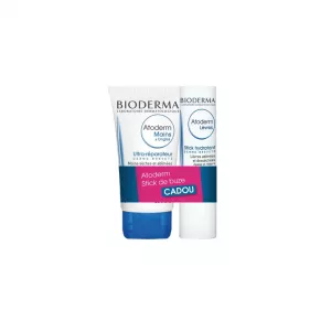 Pachet: Crema de maini, 50 ml, Atoderm + Balsam Stick de buze, 4 gr, Atoderm, Bioderma